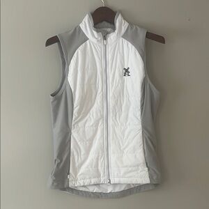 Women's White and Gray Vest